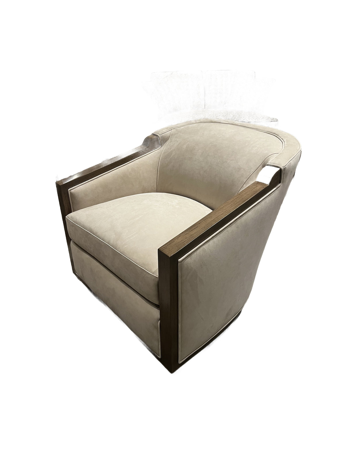 Warhol Wood Swivel Chair in Odyssey Frost