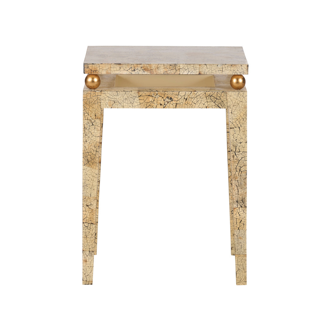 Hugo Side Table in Natural Coco/Gold Leaf / Wood - Chelsea House
