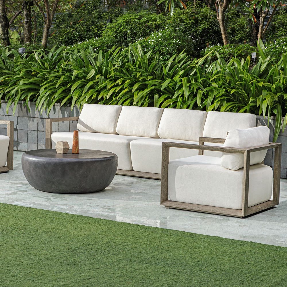 Remsen 4 Seater Outdoor Sofa, Weathered Gray/Oyster