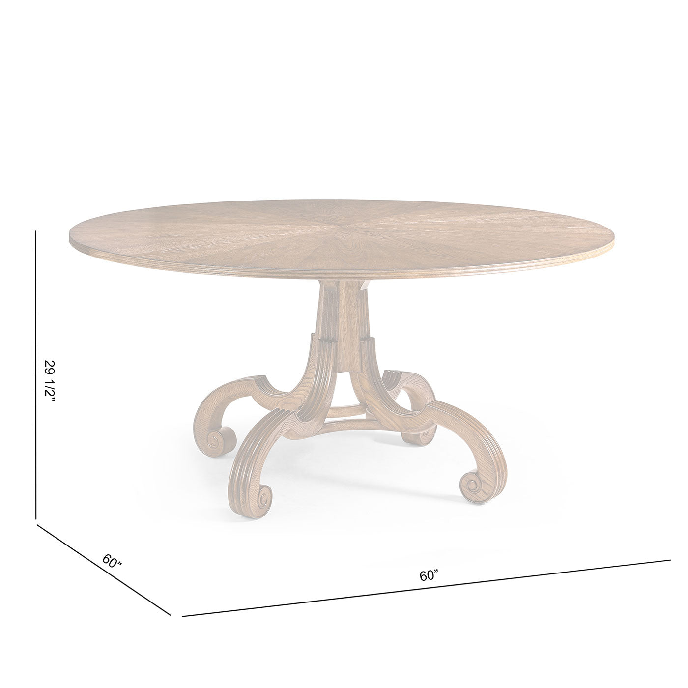 Lacock Toasted Oak Dining Table 60"