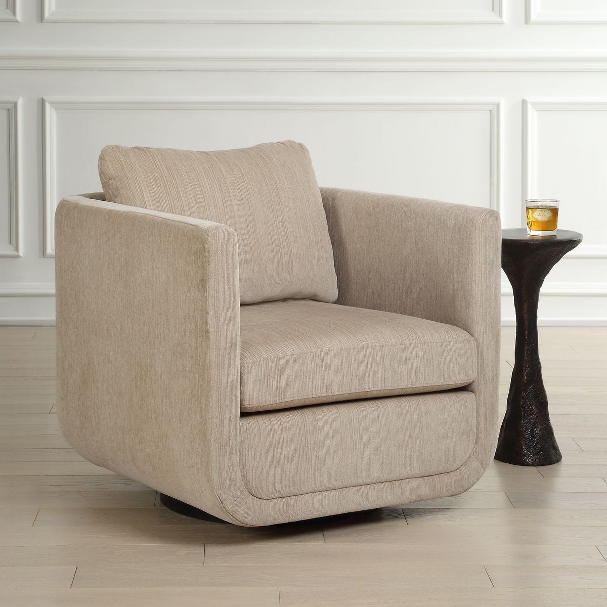 Abound Swivel Chair, Porcelain – Furniture by Uttermost | Sutter & Vale