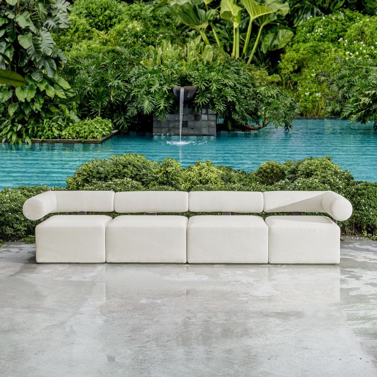 Bolster Back Outdoor Sofa, Armless – Furniture by Uttermost | Sutter & Vale
