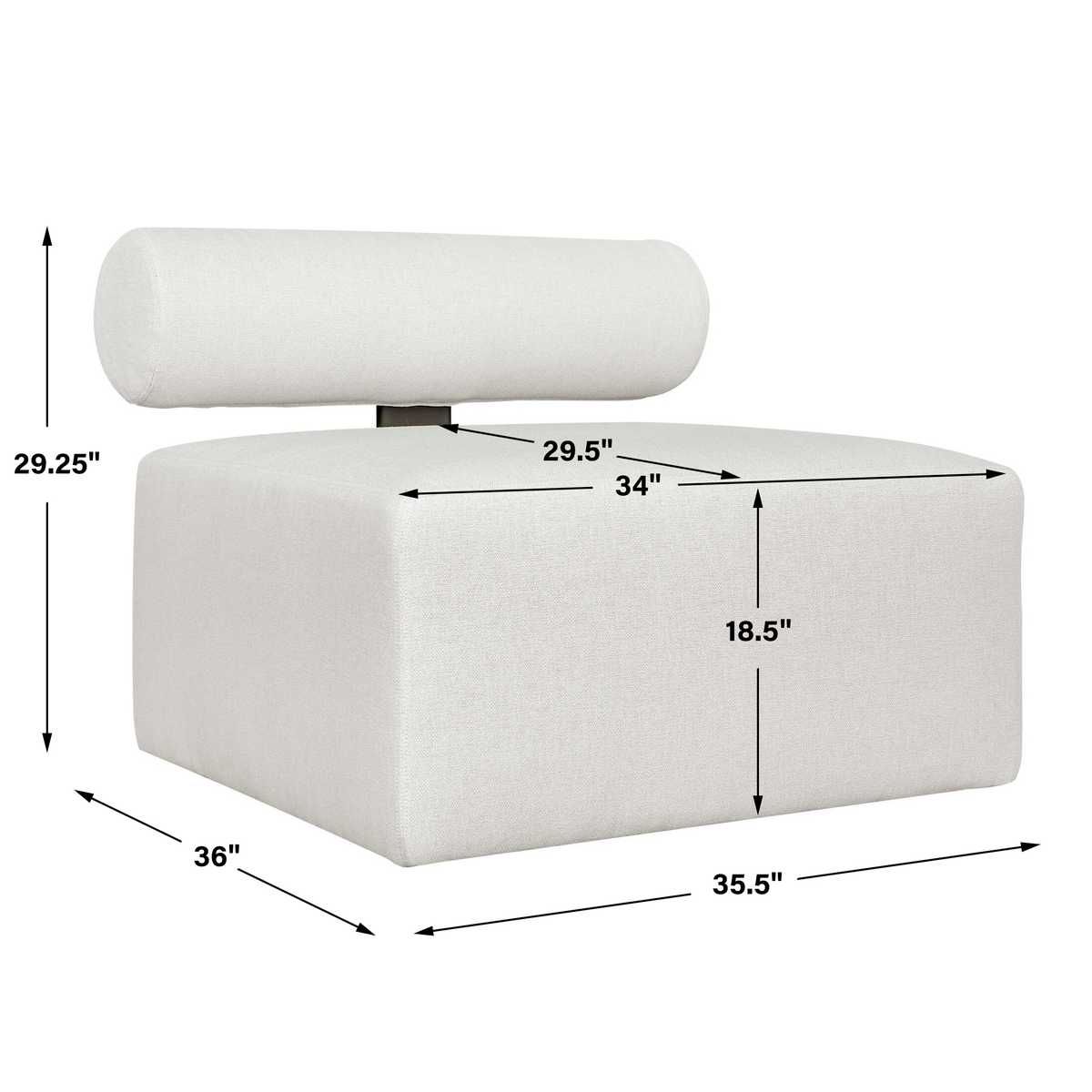 Bolster Back Outdoor Sofa, Armless by Uttermost