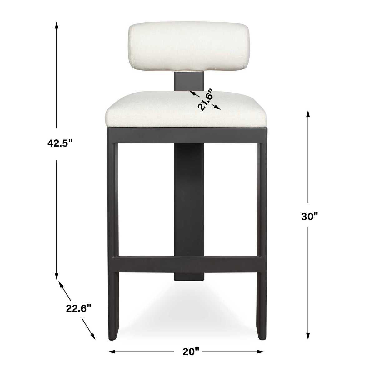 Bolster Back Outdoor Bar Stool – Furniture by Uttermost | Sutter & Vale