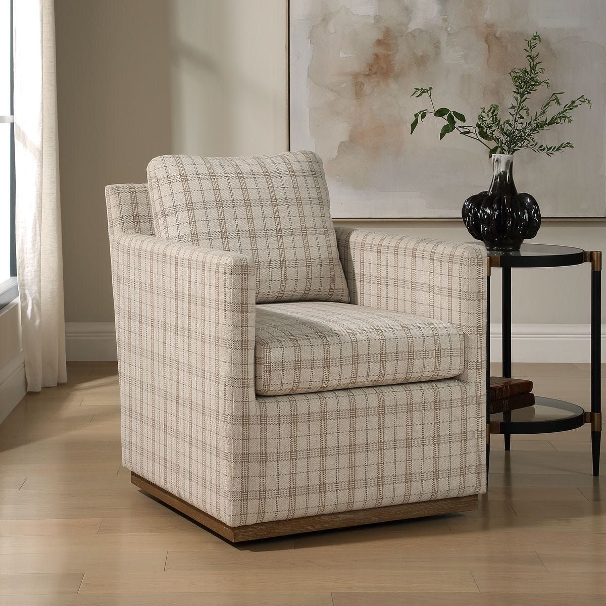 Basie Swivel Chair – Furniture by Uttermost | Sutter & Vale