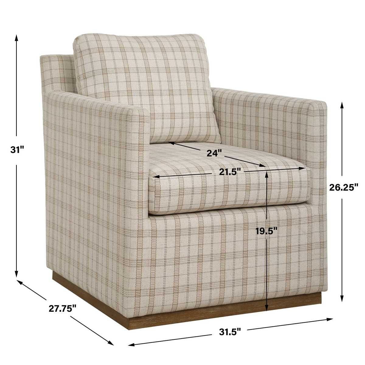 Basie Swivel Chair – Furniture by Uttermost | Sutter & Vale