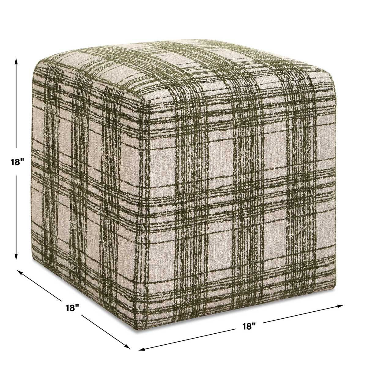Joie Ottoman, Ireland Plaid – Furniture by Uttermost | Sutter & Vale