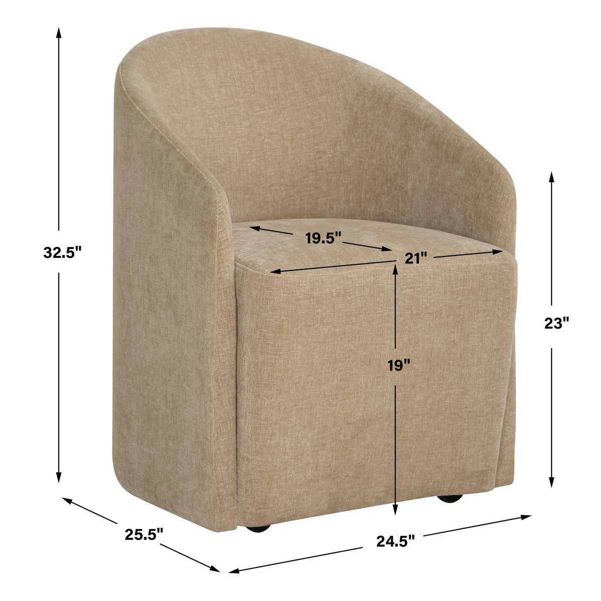 Harbor Dining Chair, Flax – Furniture by Uttermost | Sutter & Vale