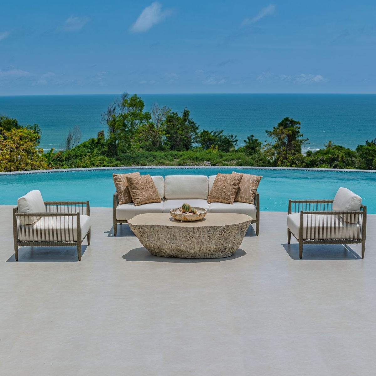 Borneo Outdoor Sofa, Oyster – Furniture by Uttermost | Sutter & Vale