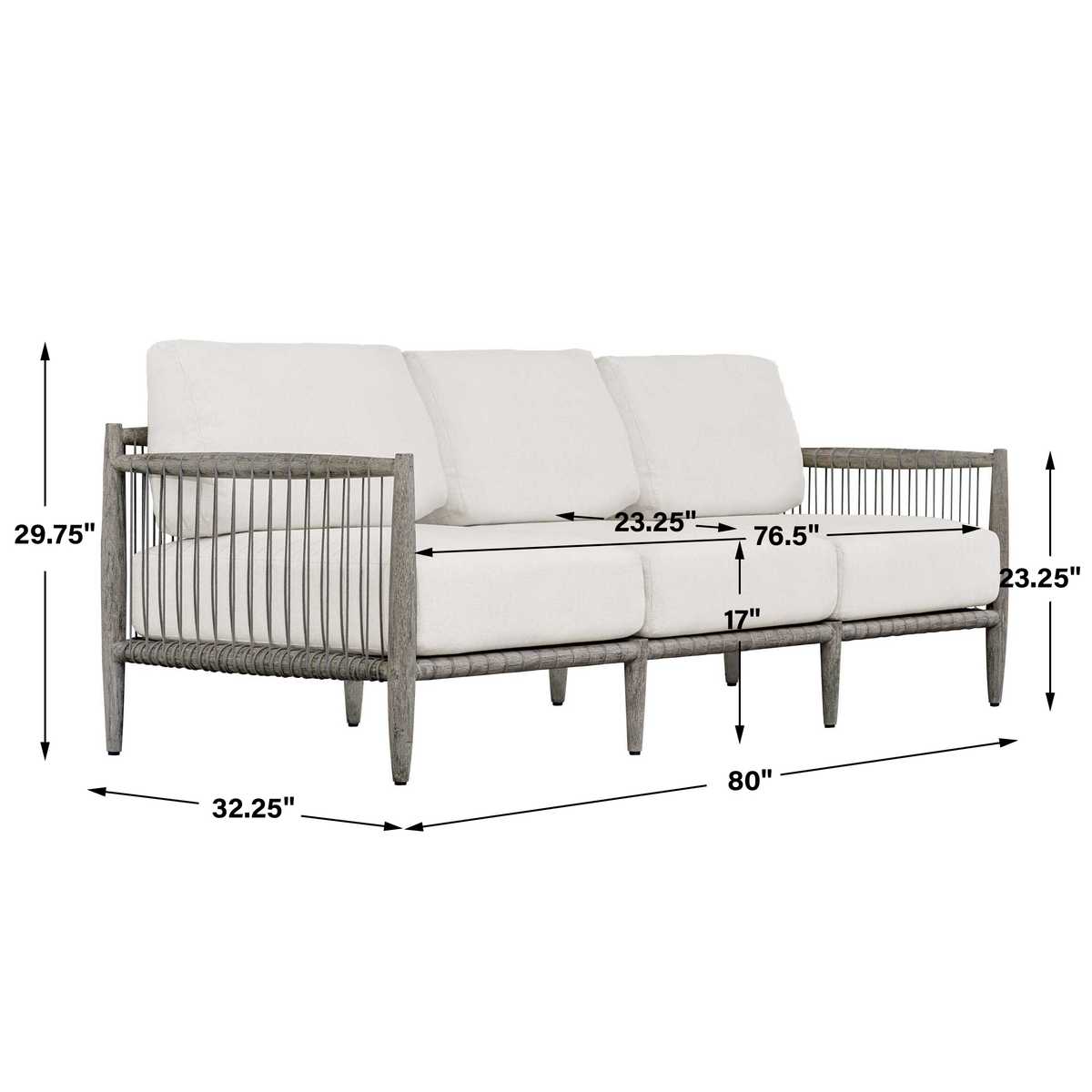 Borneo Outdoor Sofa, Oyster