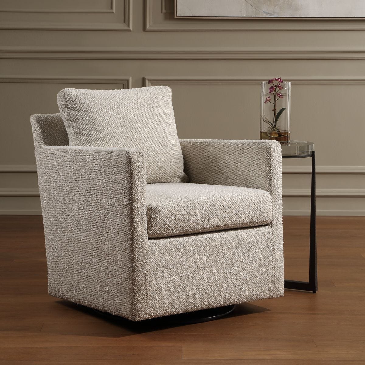 Tisdell Swivel/Glider, Cream – Furniture by Uttermost | Sutter & Vale