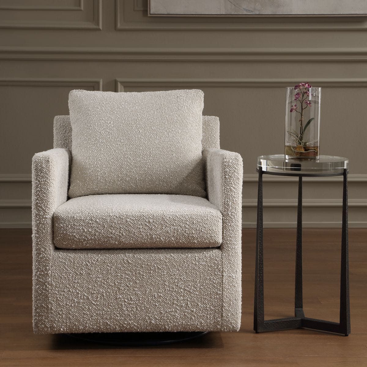 Tisdell Swivel/Glider, Cream – Furniture by Uttermost | Sutter & Vale