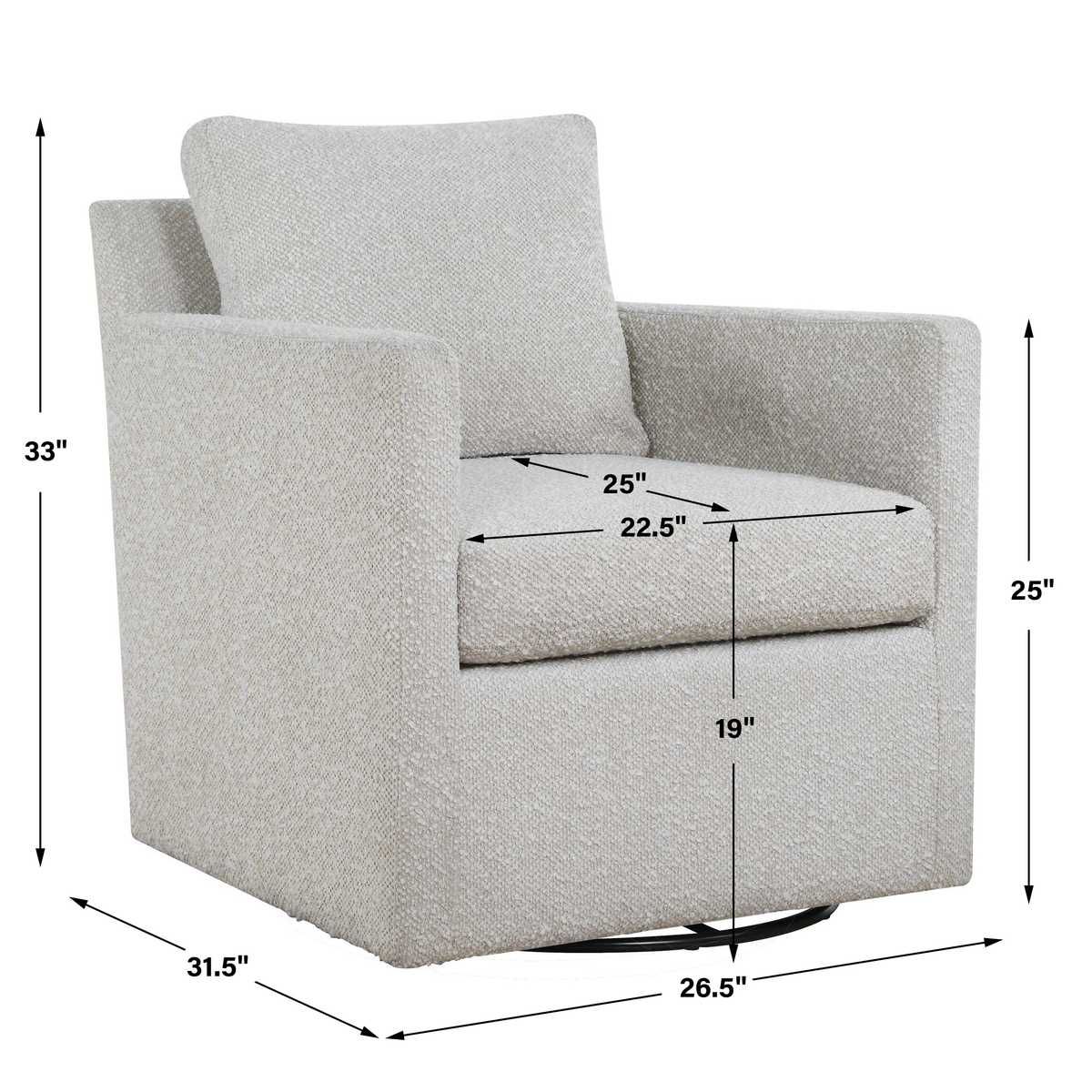 Tisdell Swivel/Glider, Cream – Furniture by Uttermost | Sutter & Vale