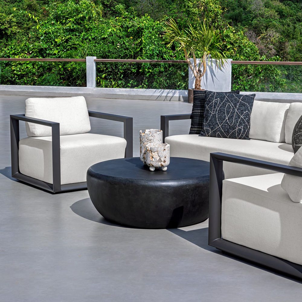 Remsen Outdoor Lounge Chair, Java Black/Oyster