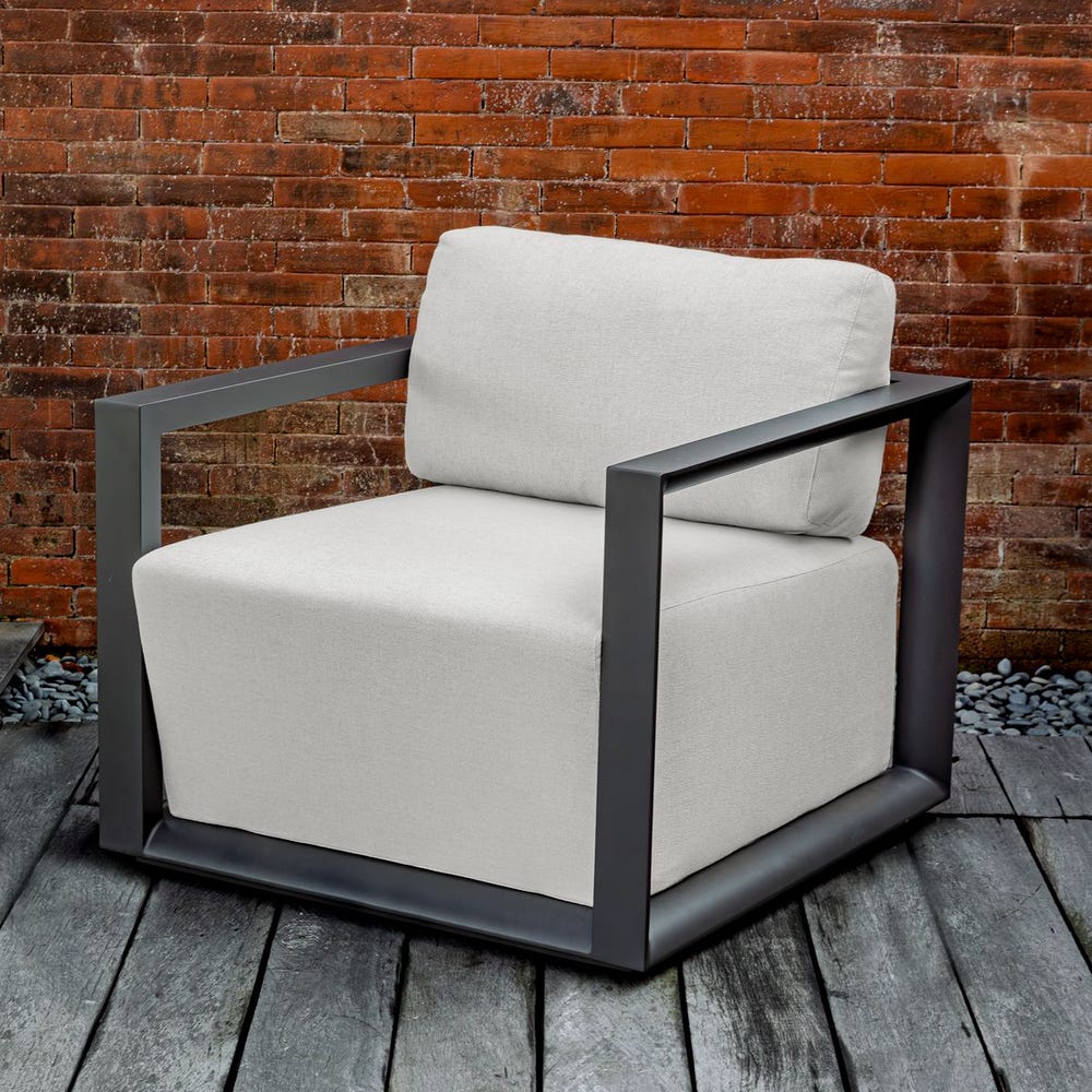 Remsen Outdoor Lounge Chair, Java Black/Oyster