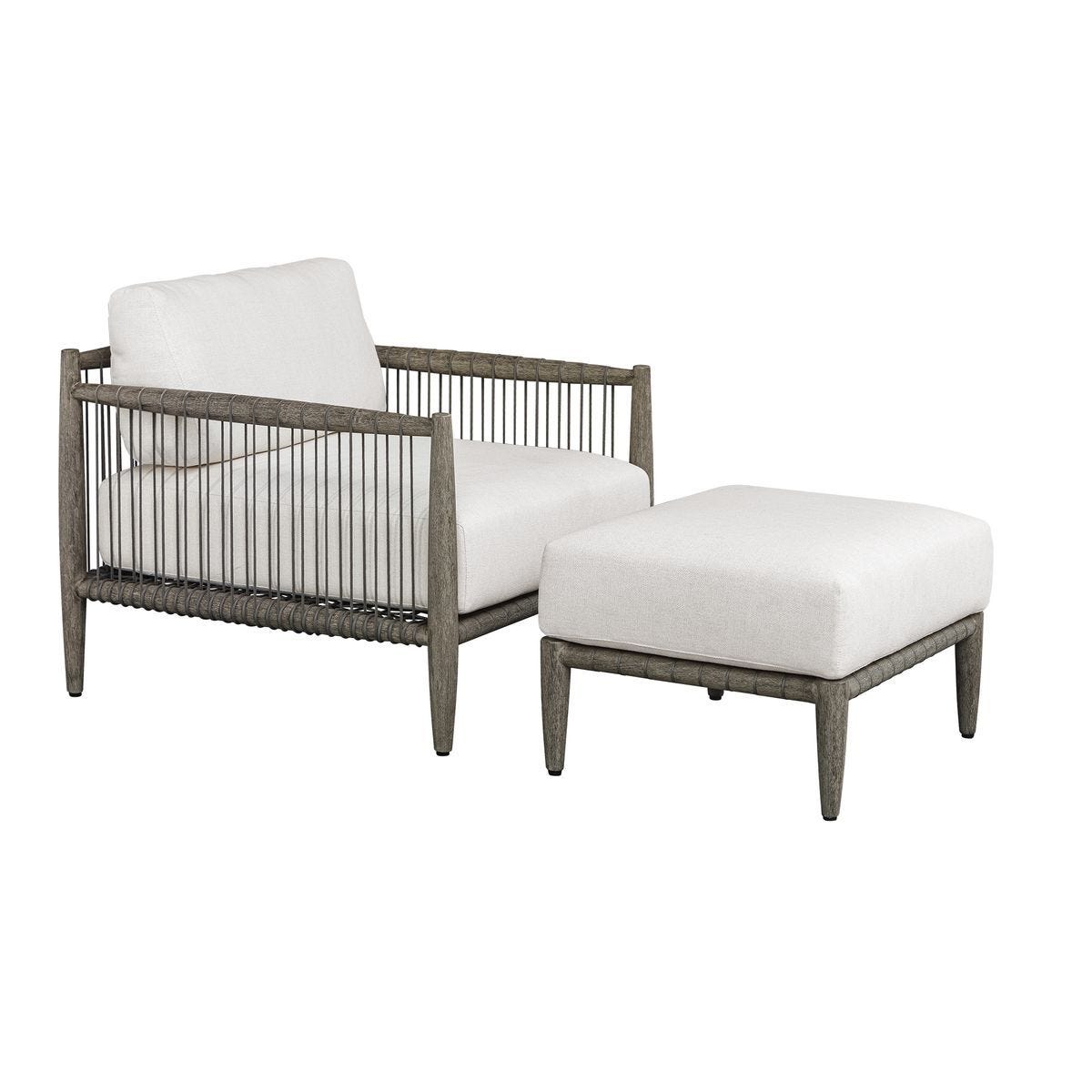 Borneo Outdoor Ottoman, Oyster by Uttermost