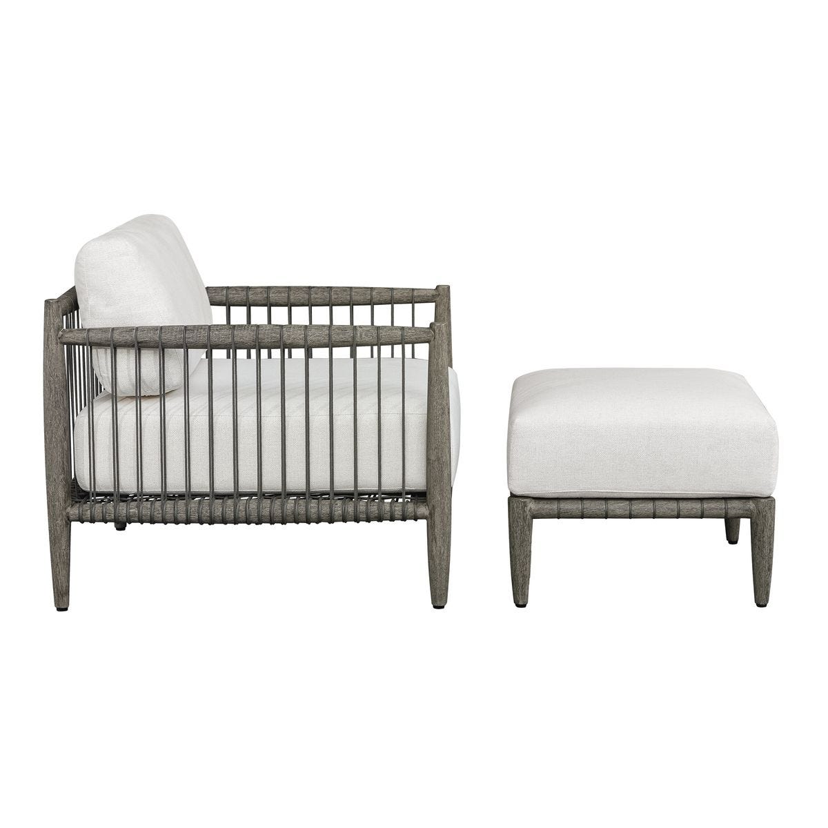 Borneo Outdoor Ottoman, Oyster
