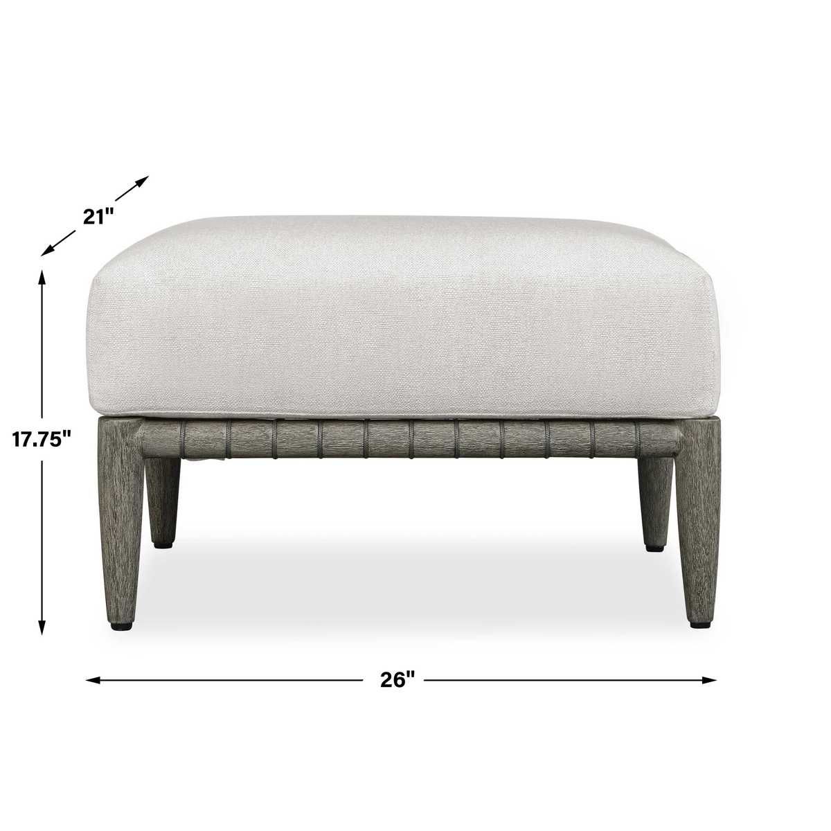 Borneo Outdoor Ottoman, Oyster by Uttermost