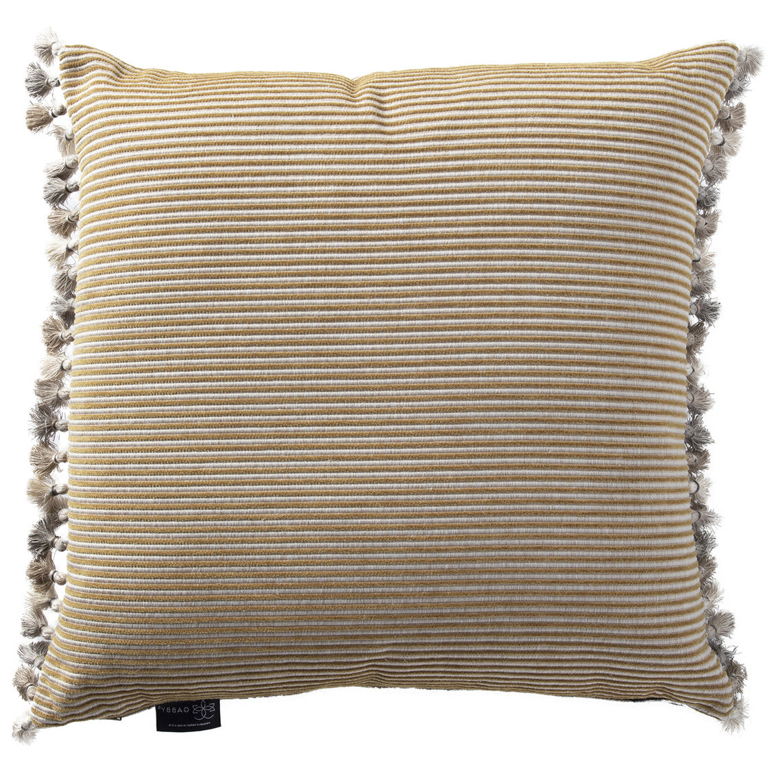 Textured Stripe Mustard Feather 22x22