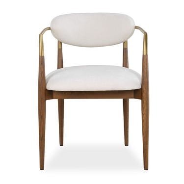 Moxie Dining Arm Chair, Walnut/White