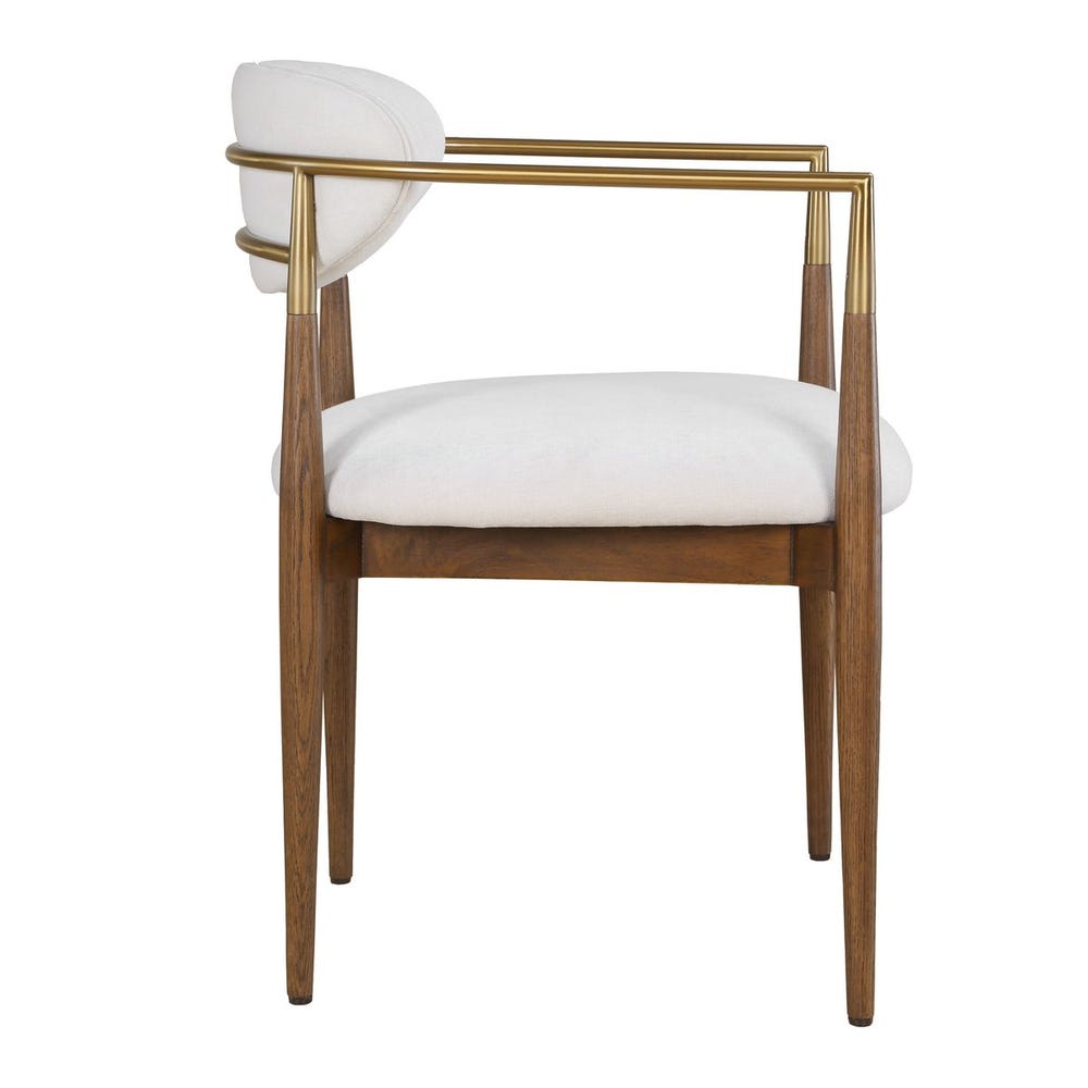 Moxie Dining Arm Chair, Walnut/White