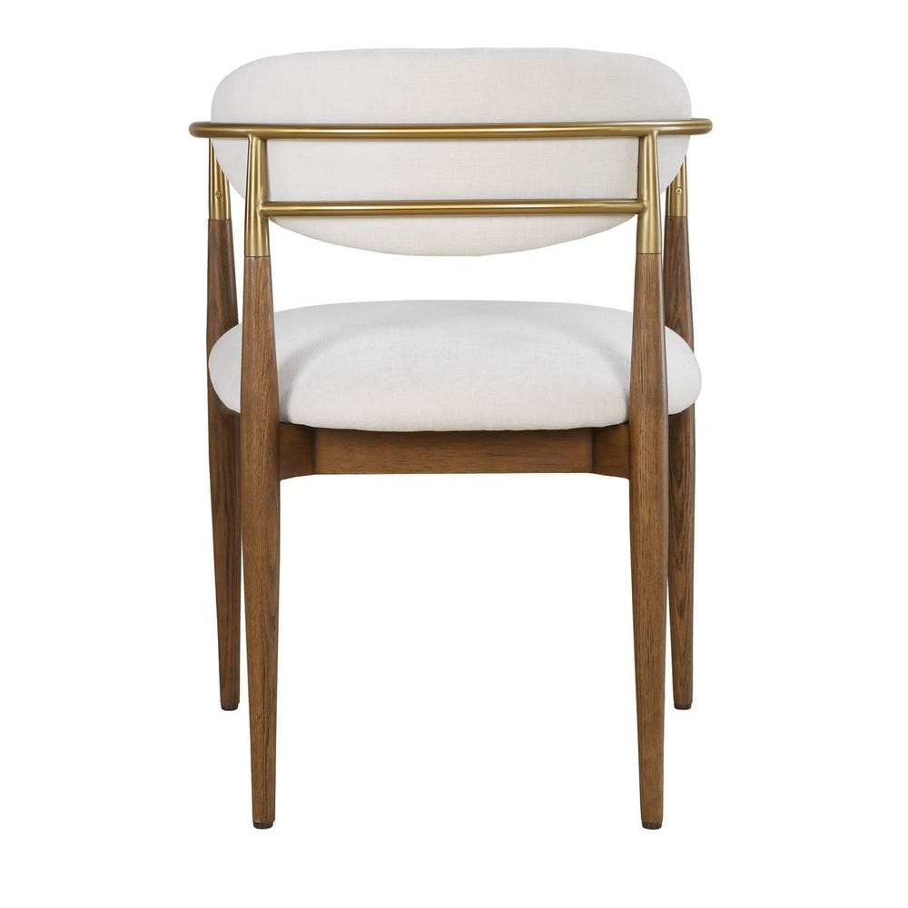 Moxie Dining Arm Chair, Walnut/White