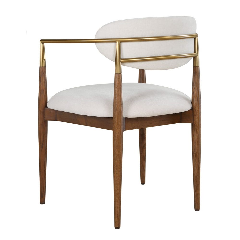 Moxie Dining Arm Chair, Walnut/White