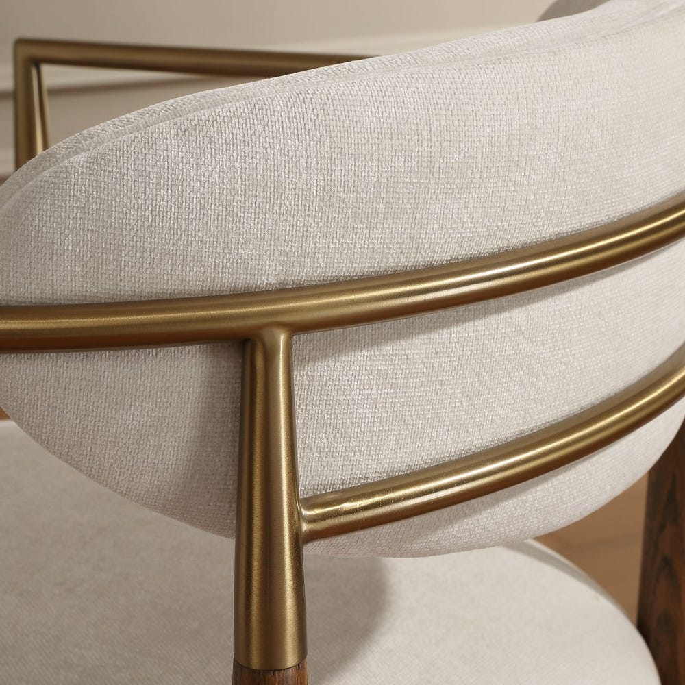 Moxie Dining Arm Chair, Walnut/White
