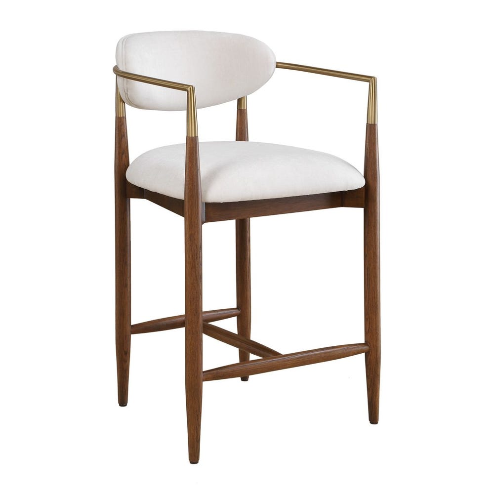 Moxie Counter Stool, Walnut/White