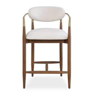 Moxie Counter Stool, Walnut/White