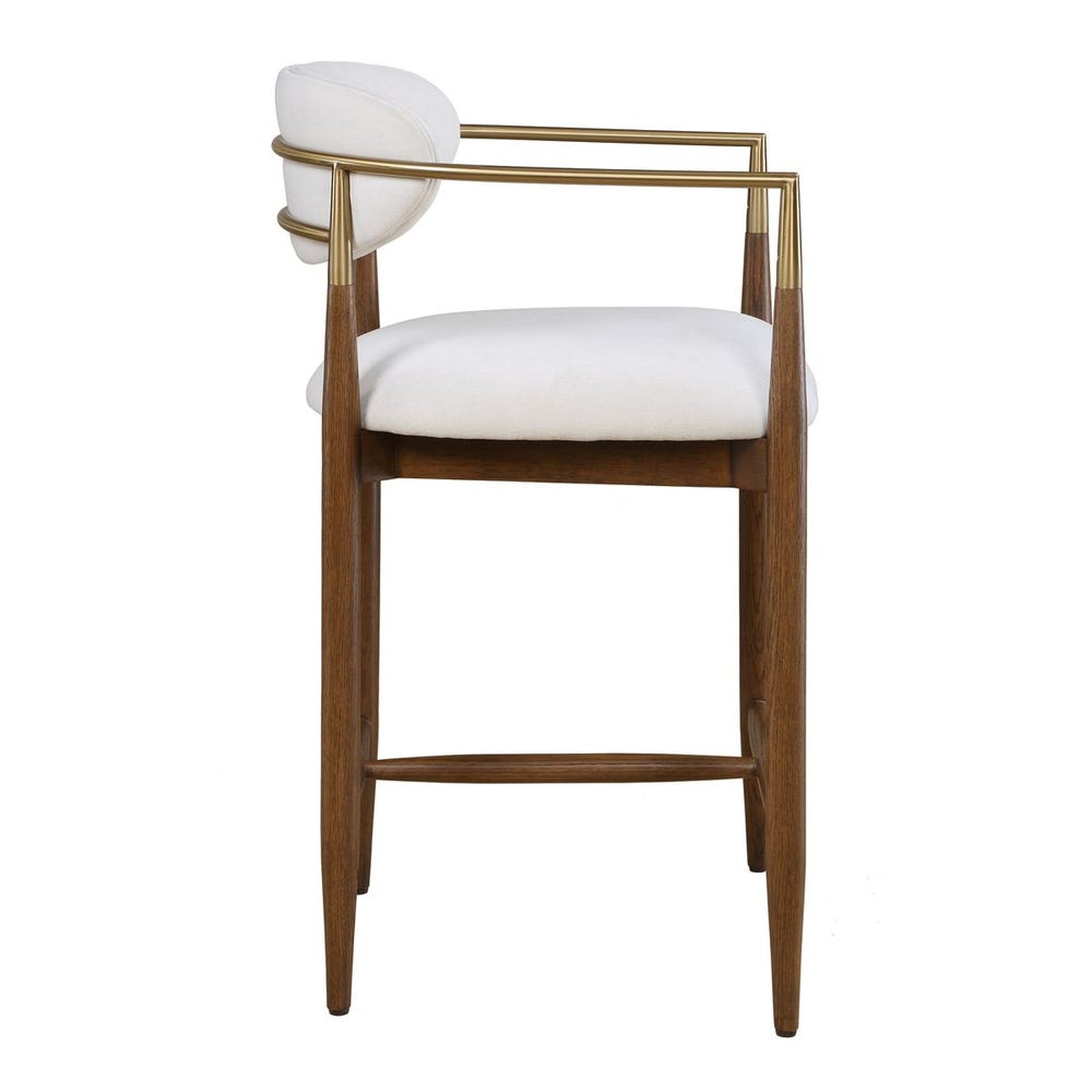 Moxie Counter Stool, Walnut/White