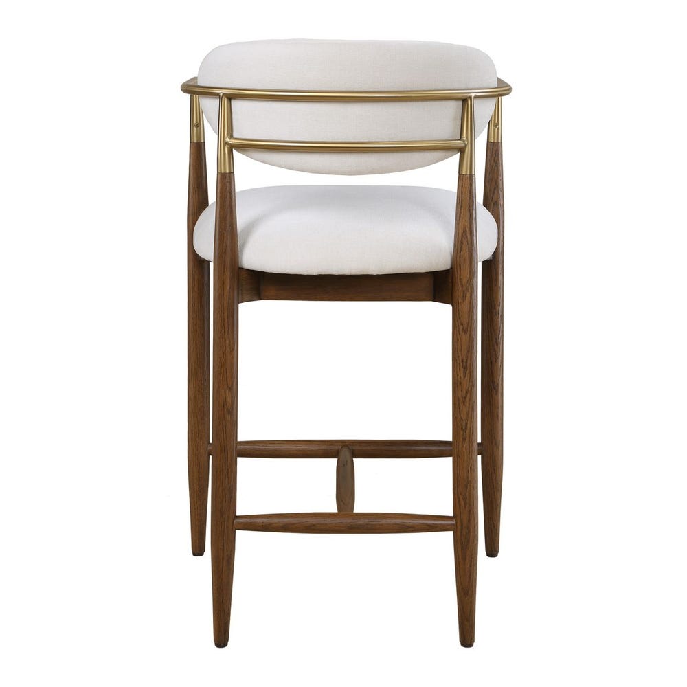 Moxie Counter Stool, Walnut/White
