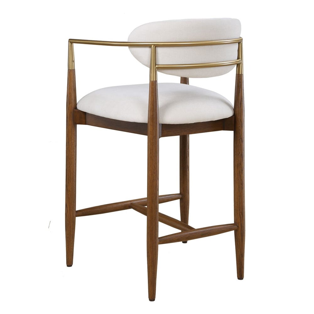 Moxie Counter Stool, Walnut/White