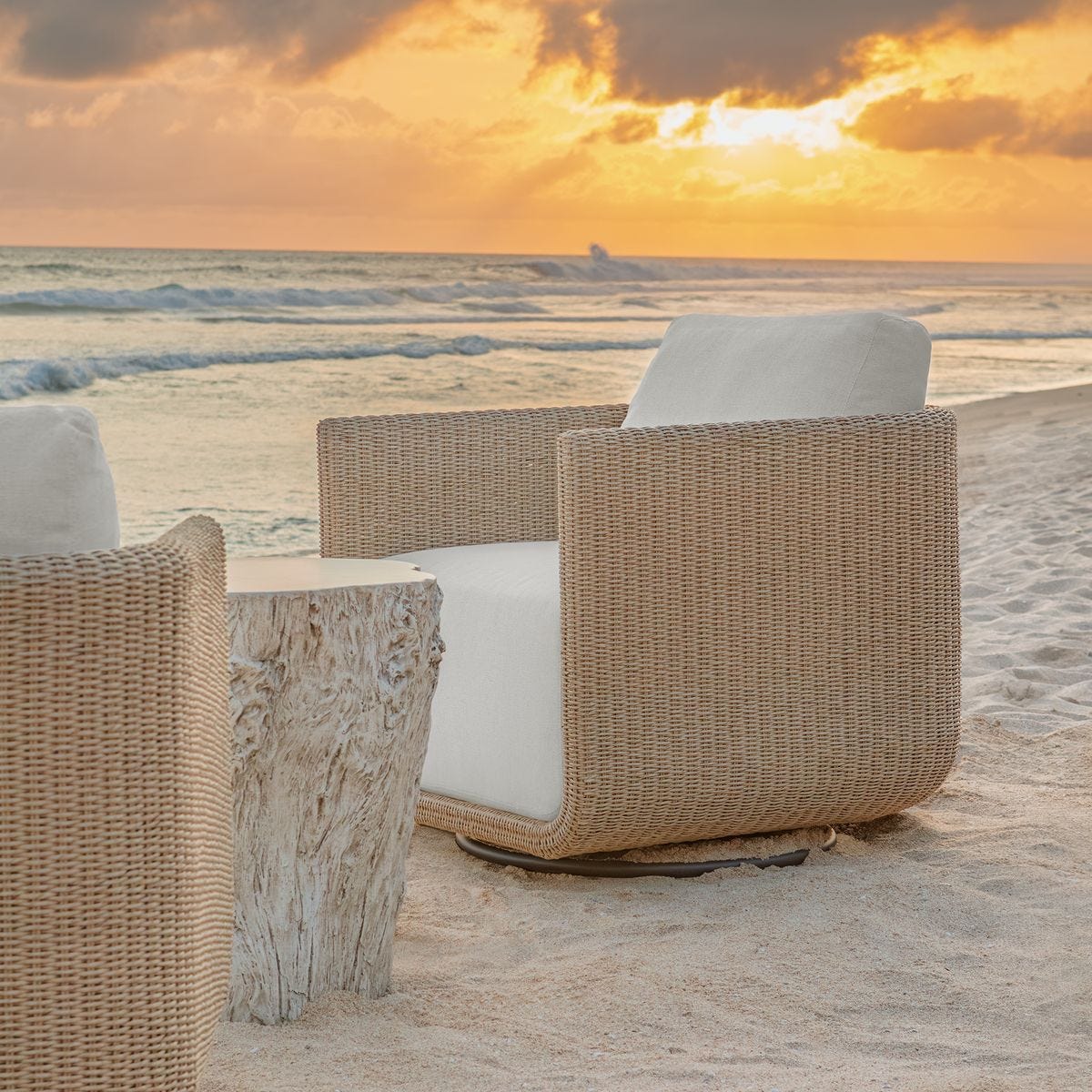 Santorini Outdoor Swivel Lounge Chair by Uttermost