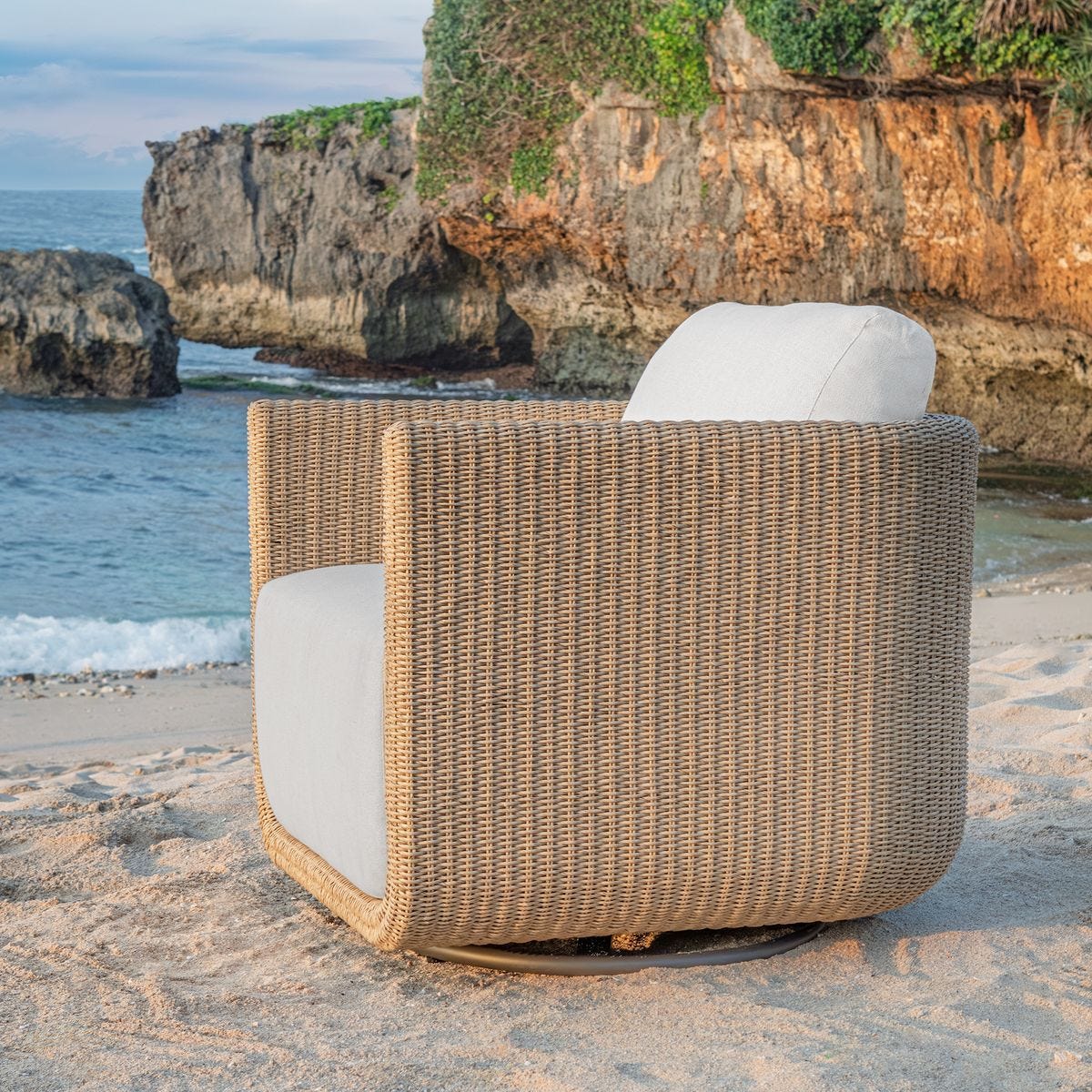 Santorini Outdoor Swivel Lounge Chair – Furniture by Uttermost | Sutter & Vale