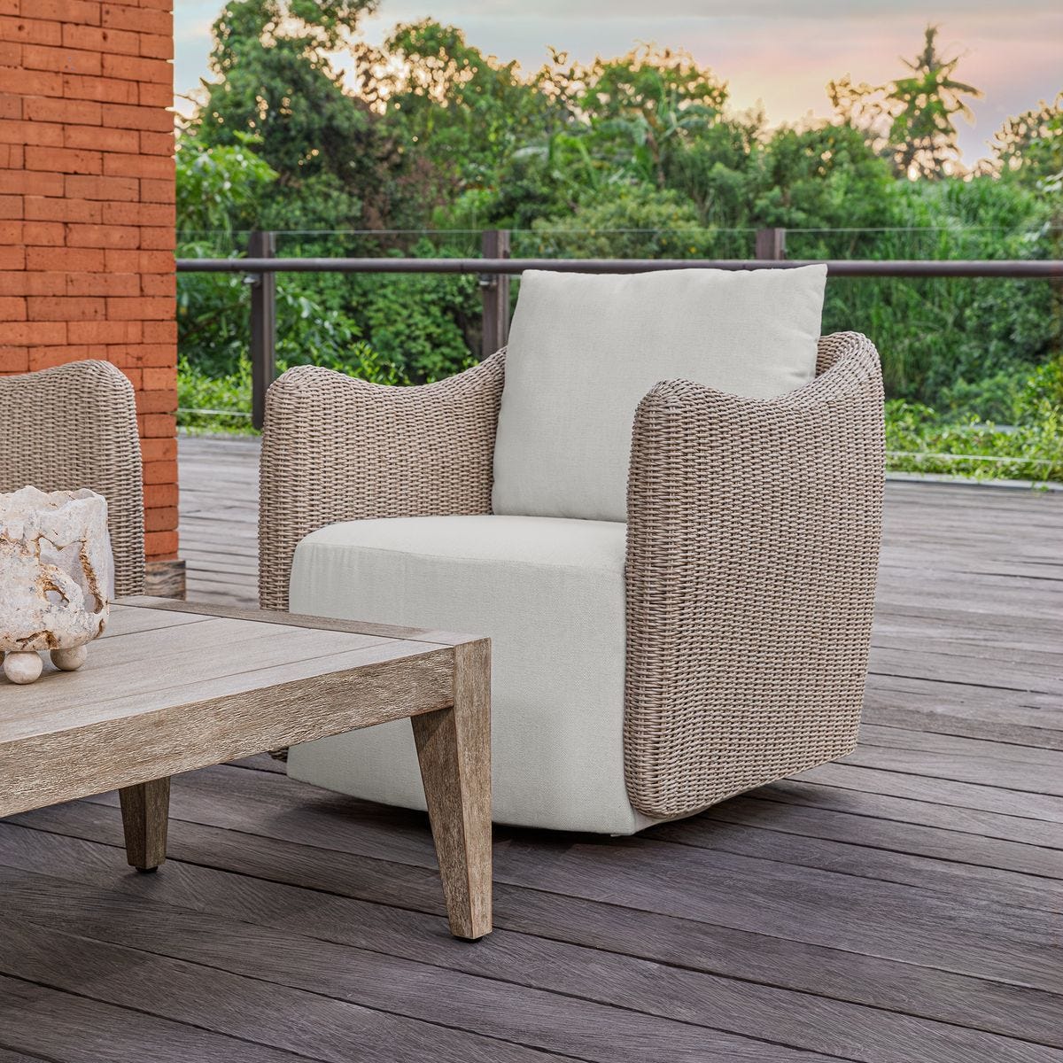 Sunset Outdoor Swivel Lounge Chair – Furniture by Uttermost | Sutter & Vale