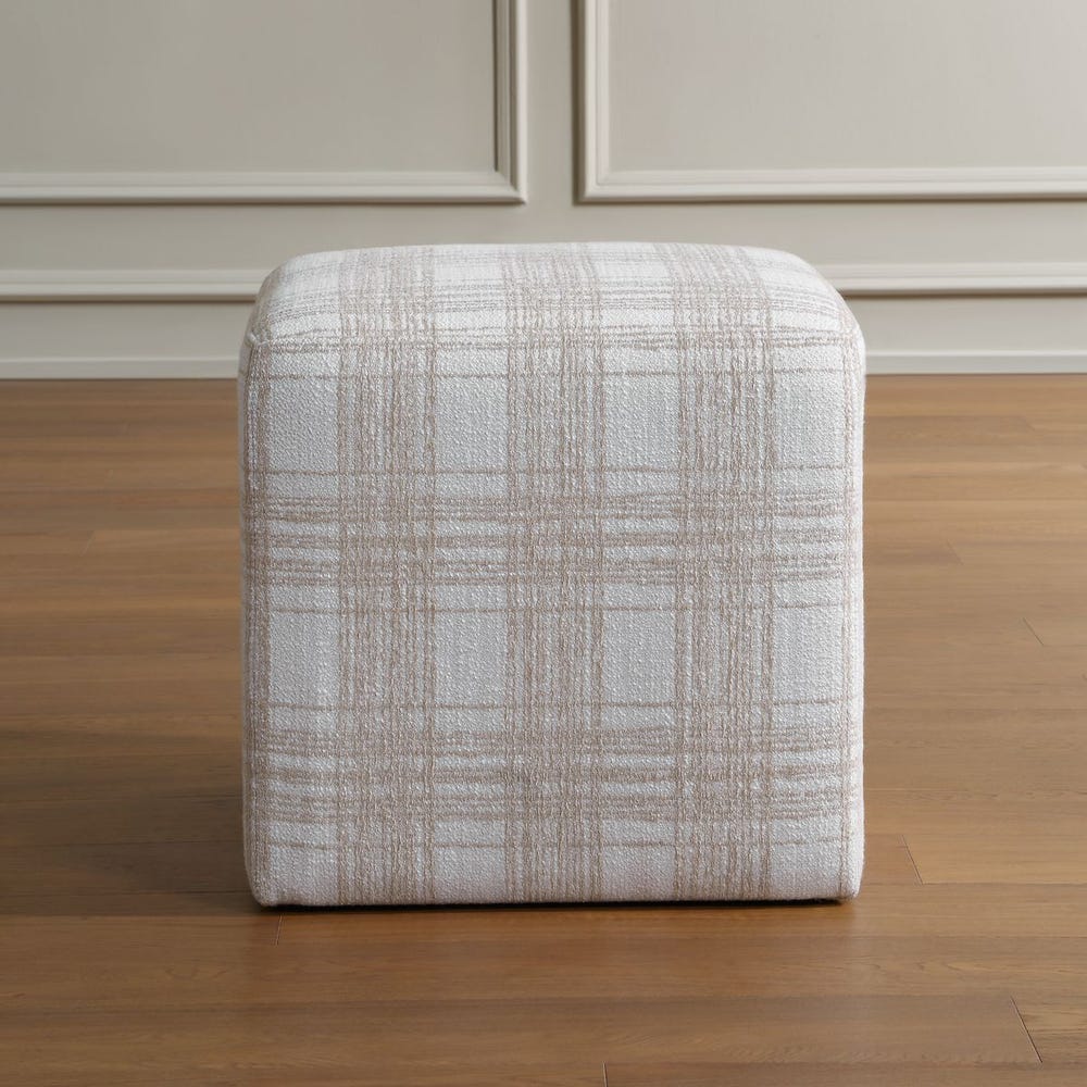 Joie Ottoman, Porcelain Plaid