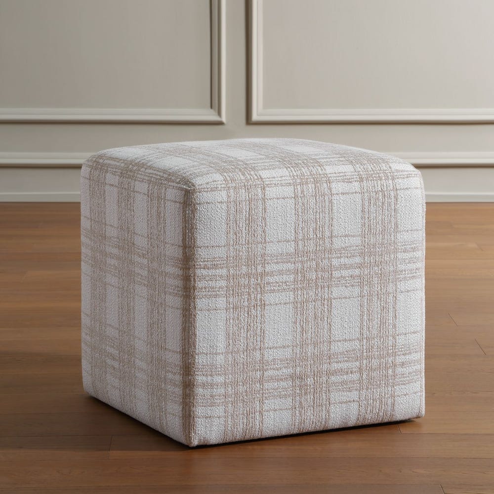 Joie Ottoman, Porcelain Plaid