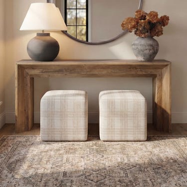Joie Ottoman, Porcelain Plaid
