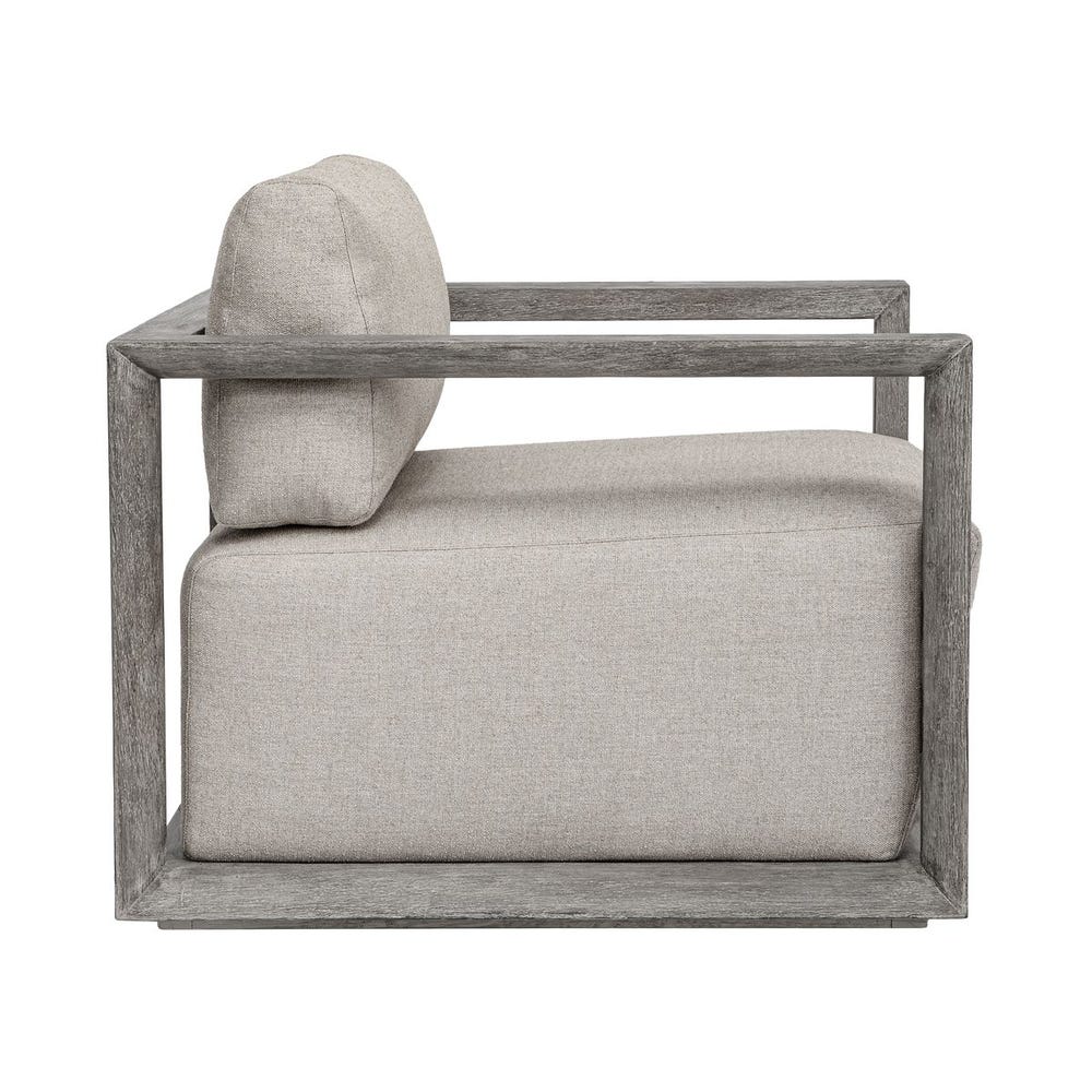 Remsen Outdoor Lounge Chair, Weathered Gray/Dove