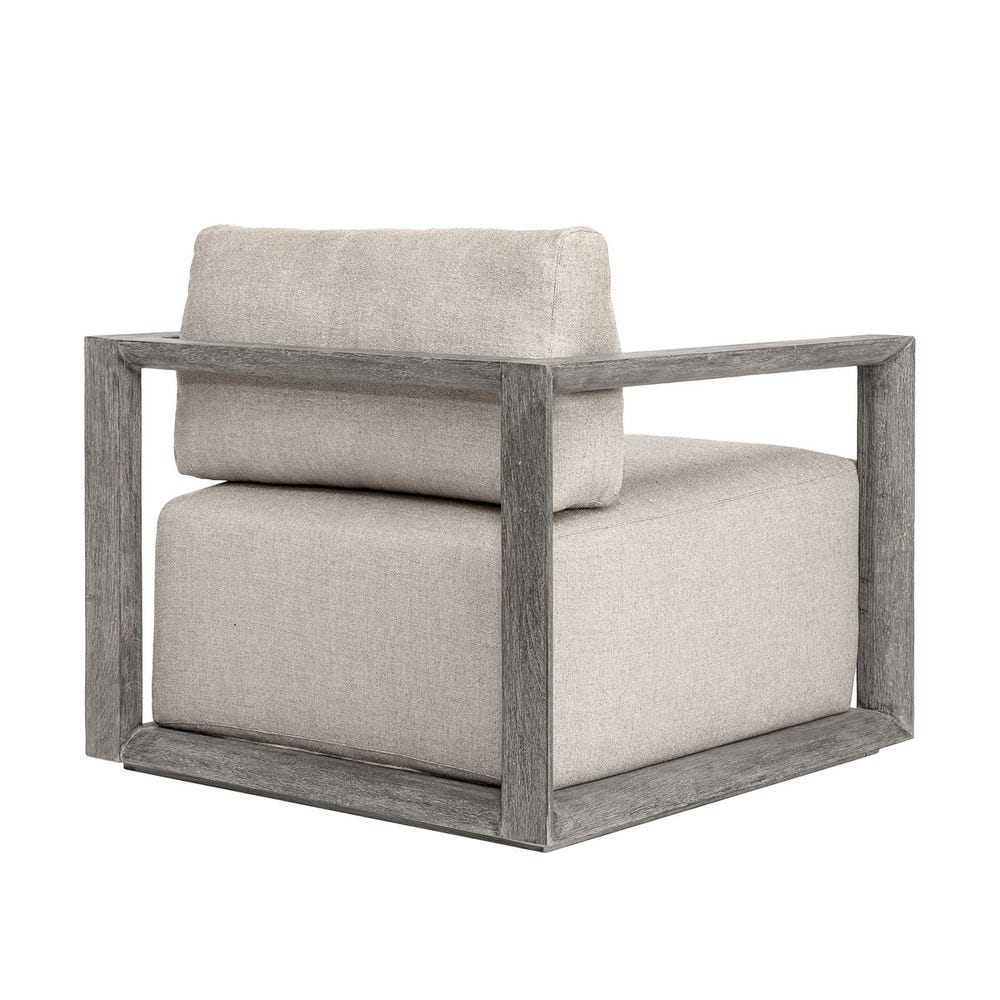 Remsen Outdoor Lounge Chair, Weathered Gray/Dove
