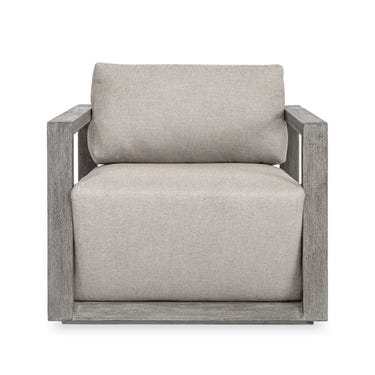 Remsen Outdoor Lounge Chair, Weathered Gray/Dove