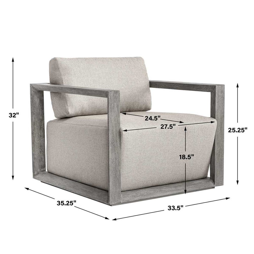 Remsen Outdoor Lounge Chair, Weathered Gray/Dove