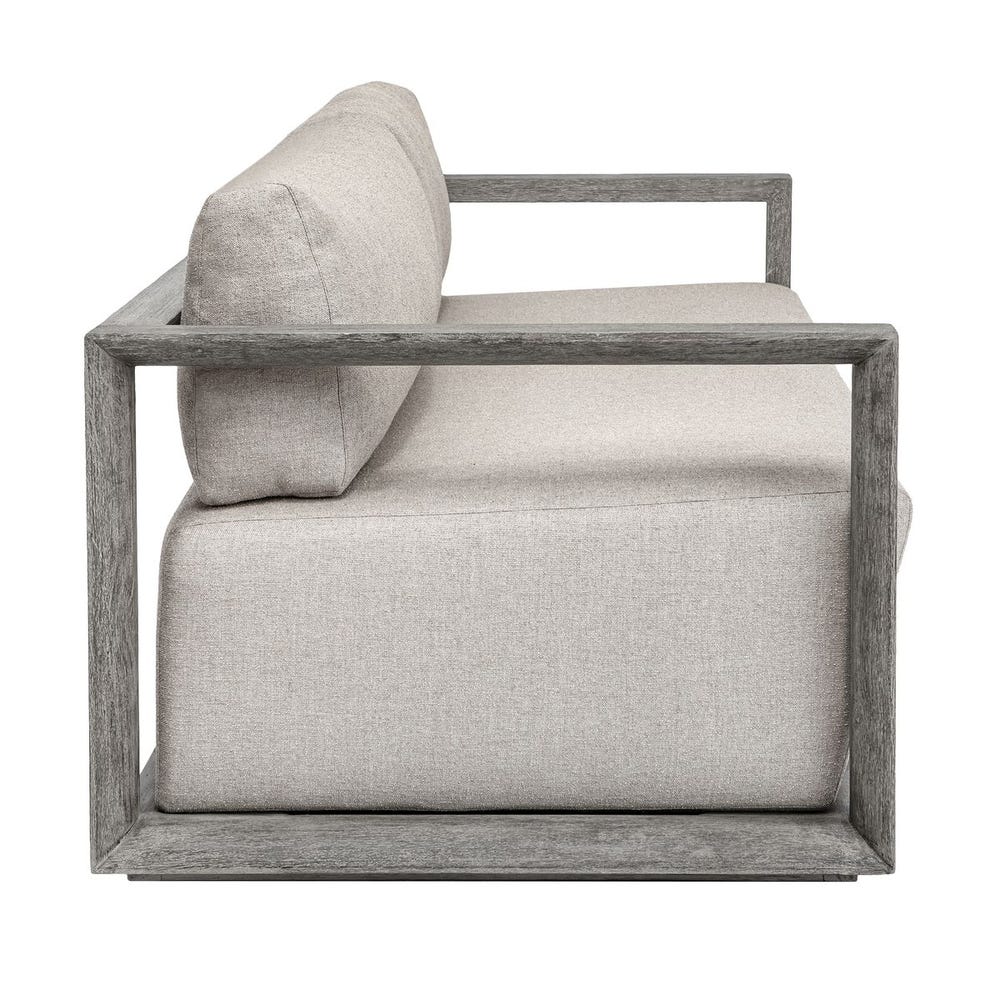 Remsen Outdoor 3 Seater Sofa, Weathered Gray/Dove
