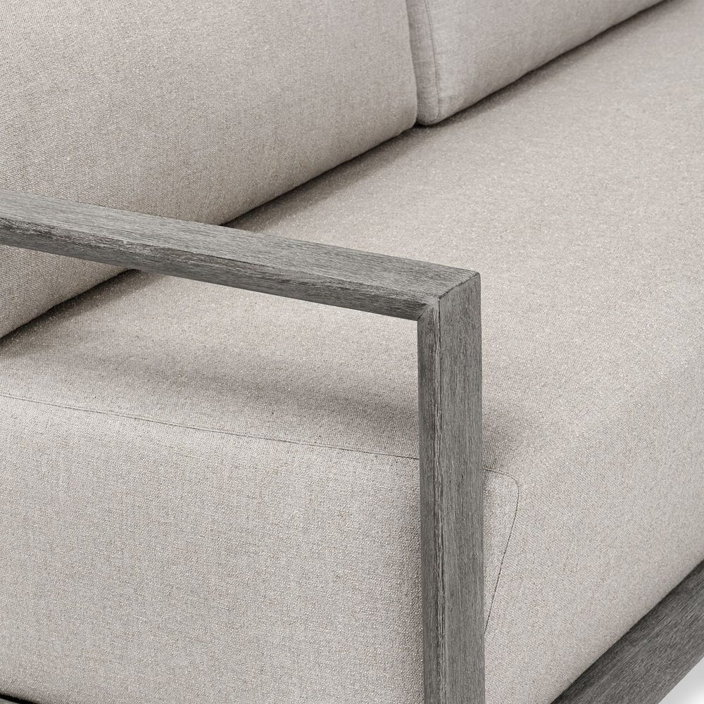 Remsen Outdoor 3 Seater Sofa, Weathered Gray/Dove