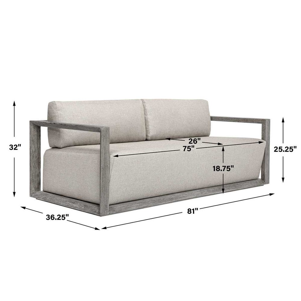 Remsen Outdoor 3 Seater Sofa, Weathered Gray/Dove