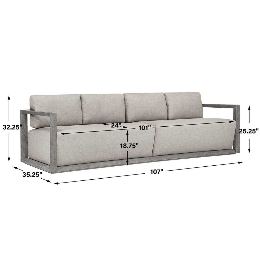 Remsen 4 Seater Outdoor Sofa, Weathered Gray/Dove