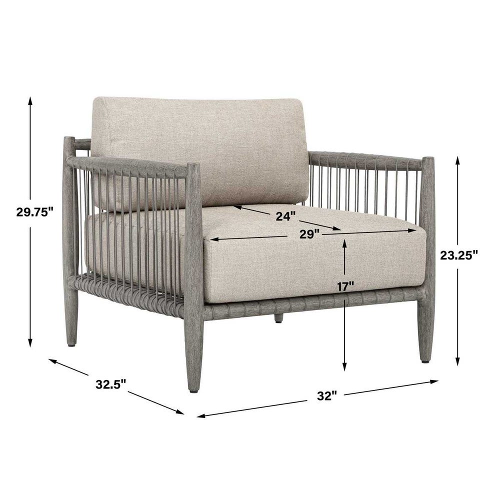 Borneo Outdoor Lounge Chair, Dove
