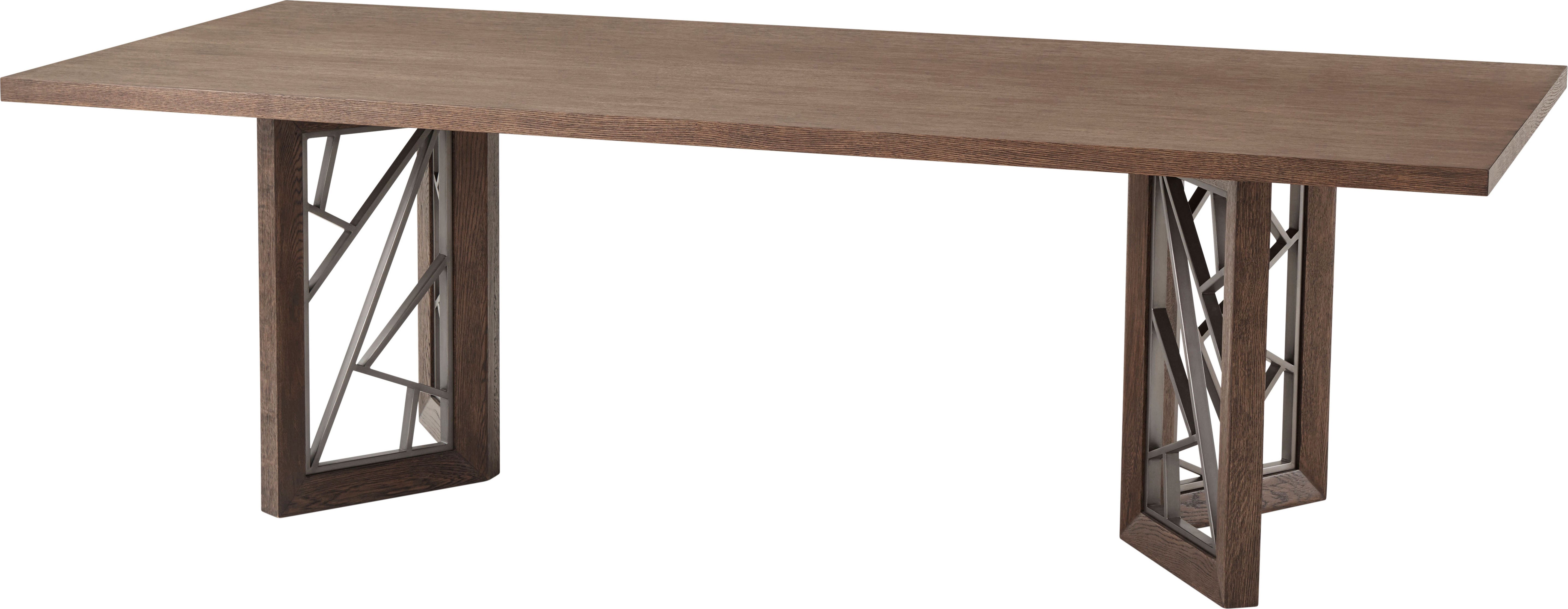 Renata Dining Table in Oak Veneer, Steel - Theodore Alexander