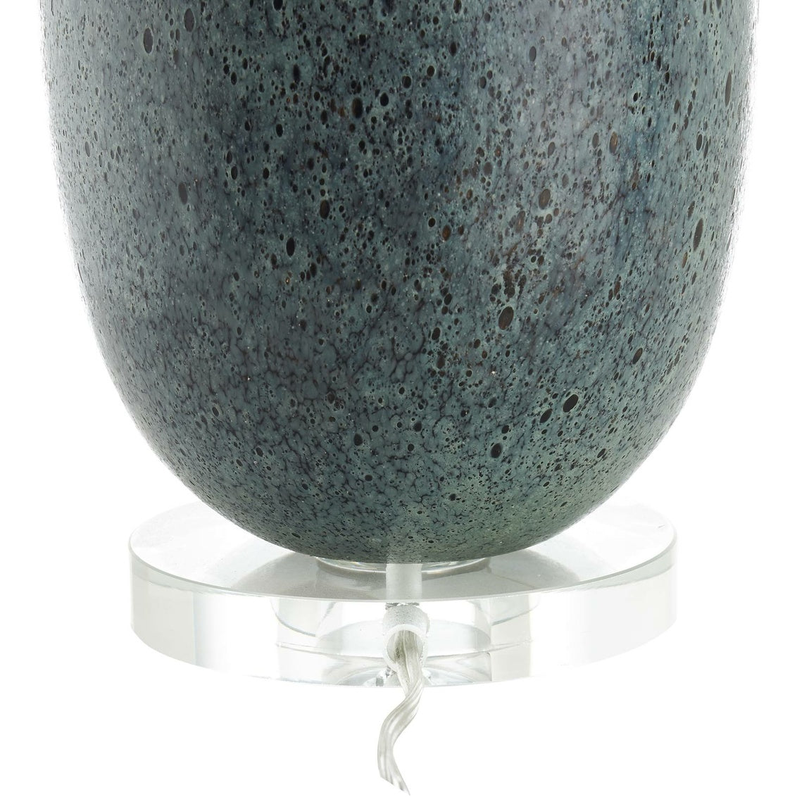 Decon Table Lamp in Mottled Blue Glaze / Ceramic/Porcelain - Chelsea House